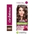 Pack de tintura permanente Garnier Cor Intensa Mini Kit tono 5.0 castaño claro. Imagen de mujer con cabello lacio y brillante. Incluye detalles de beneficios: cobertura de canas, brillo deslumbrante, perfume especial, y fórmula con aceite de flores para u