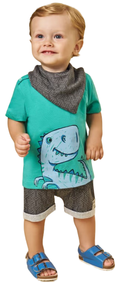 Conjunto Dino com Babador