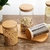 FRASCO VIDRIO T/BAMBU HERMETICO 10X12 CM 1000ml.