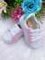 Tênis Infantil Branco e Rosa C/ Cadarço Meninas (8600BR) - Momentomodakidz