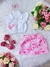 Conjunto Infantil da Barbie Branco C/ Saia Rosa e Laço (0166BR) - comprar online