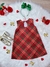 Vestido Infantil Trapézio Vermelho Xadrez Natal Festas (439VD)