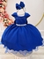 Vestido Infantil Azul Royal Busto C/ Strass Damas Formaturas (1648AR)