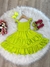 Vestido Infantil Primavera Verão Verde Neon Saia C/ Babado (3392VN) na internet