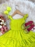 Vestido Infantil Primavera Verão Verde Neon Saia C/ Babado (3392VN) - Momentomodakids