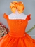 Vestido Infantil Primavera Verão Laranja Neon Saia C/ Babado (3392LN) - comprar online