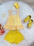 Conjunto Meninas Amarelo Listrado C/ Short e Pulseira (0114AM) - loja online