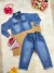 Imagem do Conjunto infantil Jeans Azul Com Jaqueta e Calça Casual Luxo (0145JN)