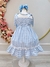 Vestido Infantil de Alça Xadrez Azul Claro C/ Broche Casual (1308AZ) na internet