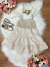 Vestido Infantil de Alça Bege Casual Luxo (1309BG) - Momentomodakidz