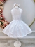 Vestido infantil de Alça Branco C/ Apliques de Flores Luxo (0150BR) na internet