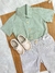 Conjunto Meninos Camisa Verde Mescla Bermuda Bege Casual (1338VB) na internet