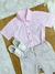 Conjunto Meninos Camisa Rosa Mescla Bermuda Bege Casual (1338RB) na internet