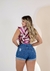Short feminino jeans curto bermuda rasgado cintura alta barra dobrada empina bumbum moda destroyd premium