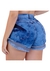 Short Jeans feminino curto na lateral com lycra - loja online