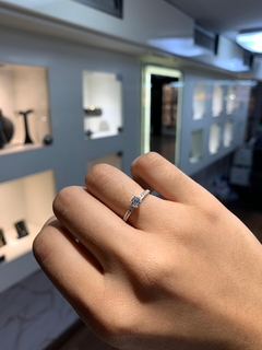 Anel Solitário em Prata 925