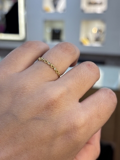 Anel em Ouro 18k Corações e Zircônias