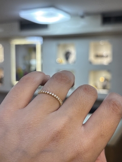 Anel Ouro 18k Com Zircônias