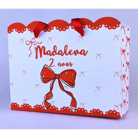 Sacola 30x25x10 de Papel Fotográfico 230G Laço Vermelho - comprar online