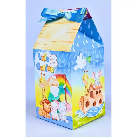 Caixinha Arca de Noé Modelo Milk de Papel Offset 180g Com Fita - comprar online