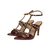 Sandália Salto Alto Estilo Gladiadora Sabrina com Tachas Dourada Marsala - comprar online