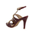Sandália Salto Alto Estilo Gladiadora Sabrina com Tachas Dourada Marsala - loja online