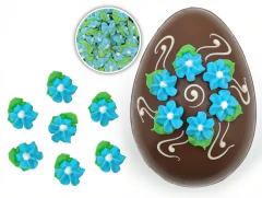 Flor de azucar durazno mediana con hoja X 10 UNIDADES - tienda online