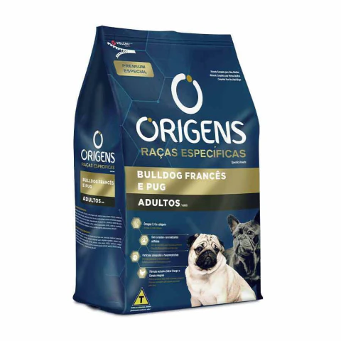 Ração Origens Raças Especificas para Bulldog Francês e Pug Adultos 1kg