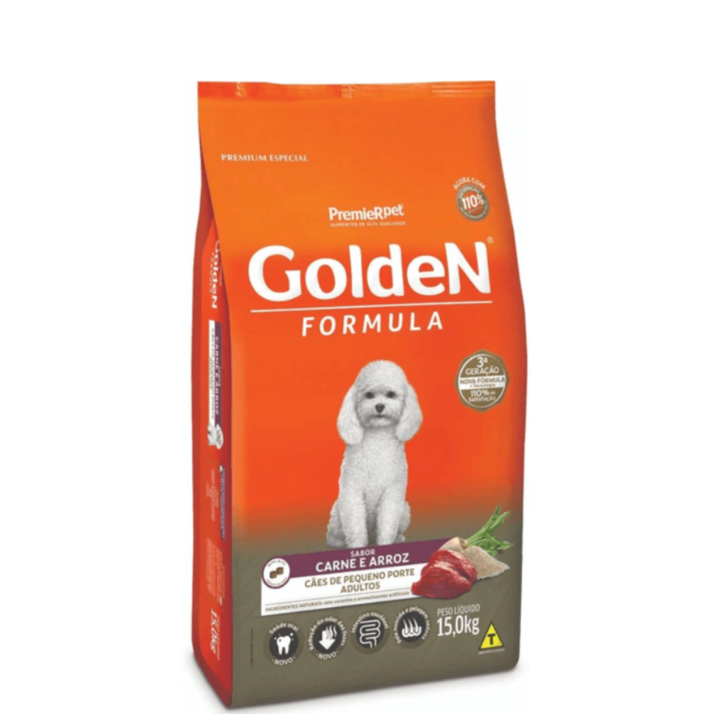Ração Seca Golden Fórmula Cães Adultos Mini Bits Carne - 15Kg