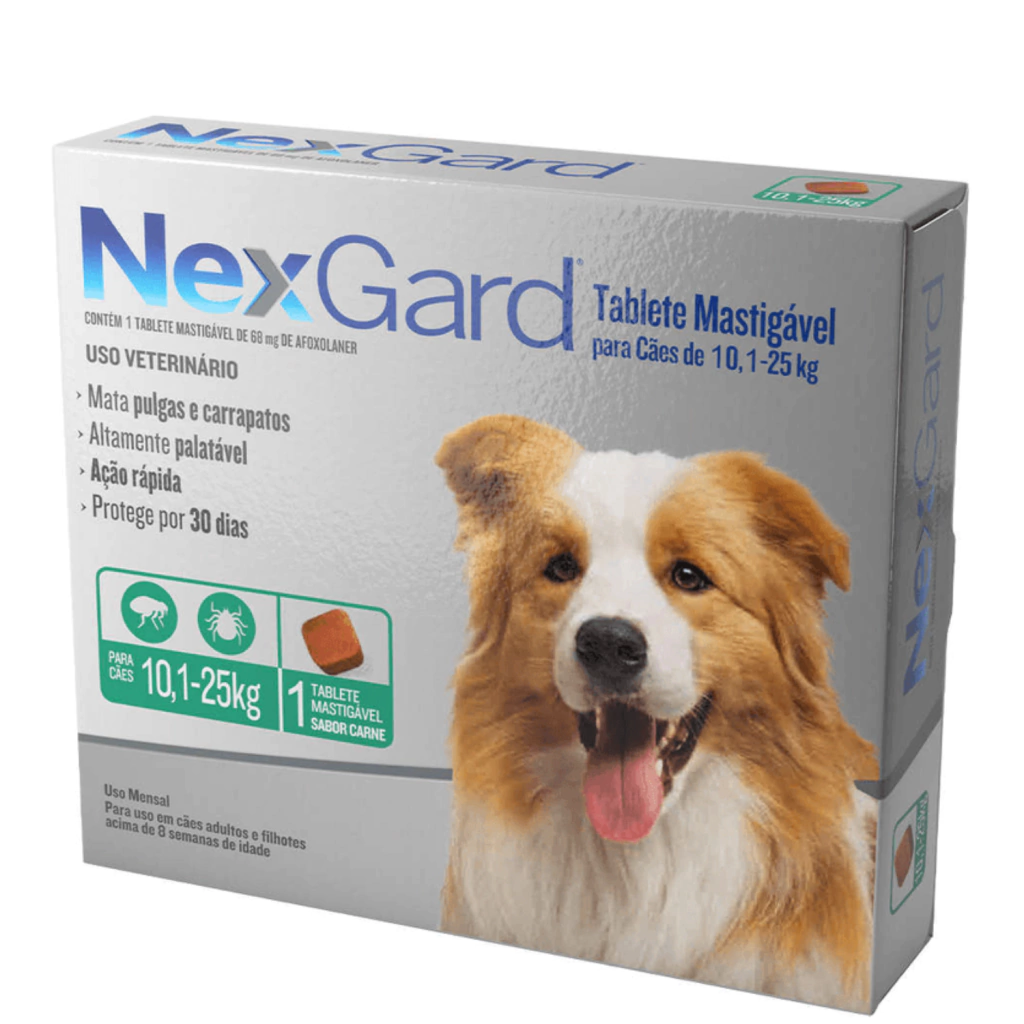 Antipulgas E Carrapatos Nexgard Cães C/3 - De 10-25Kg