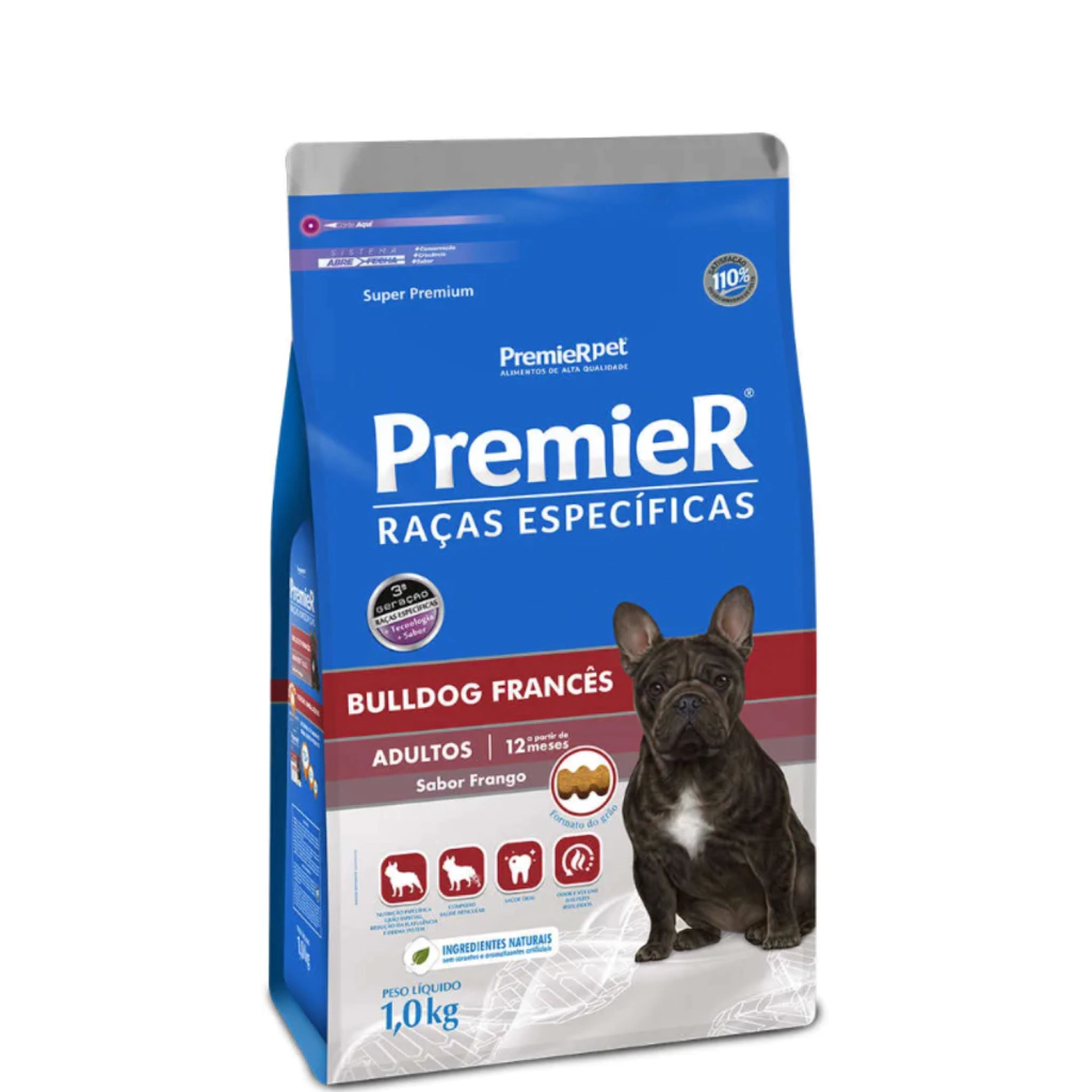 Ração Seca Premier Pet Raças Especificas Cães Adultos Bulldog Francês - 1Kg