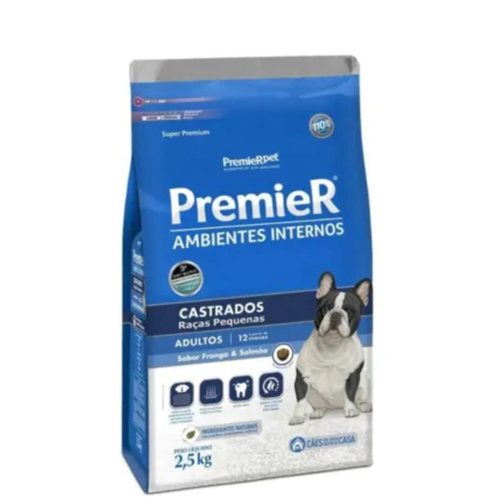 Ração Seca Premier Pet Amb Int Cães Adultos Raças Peq Cast - 2,5Kg