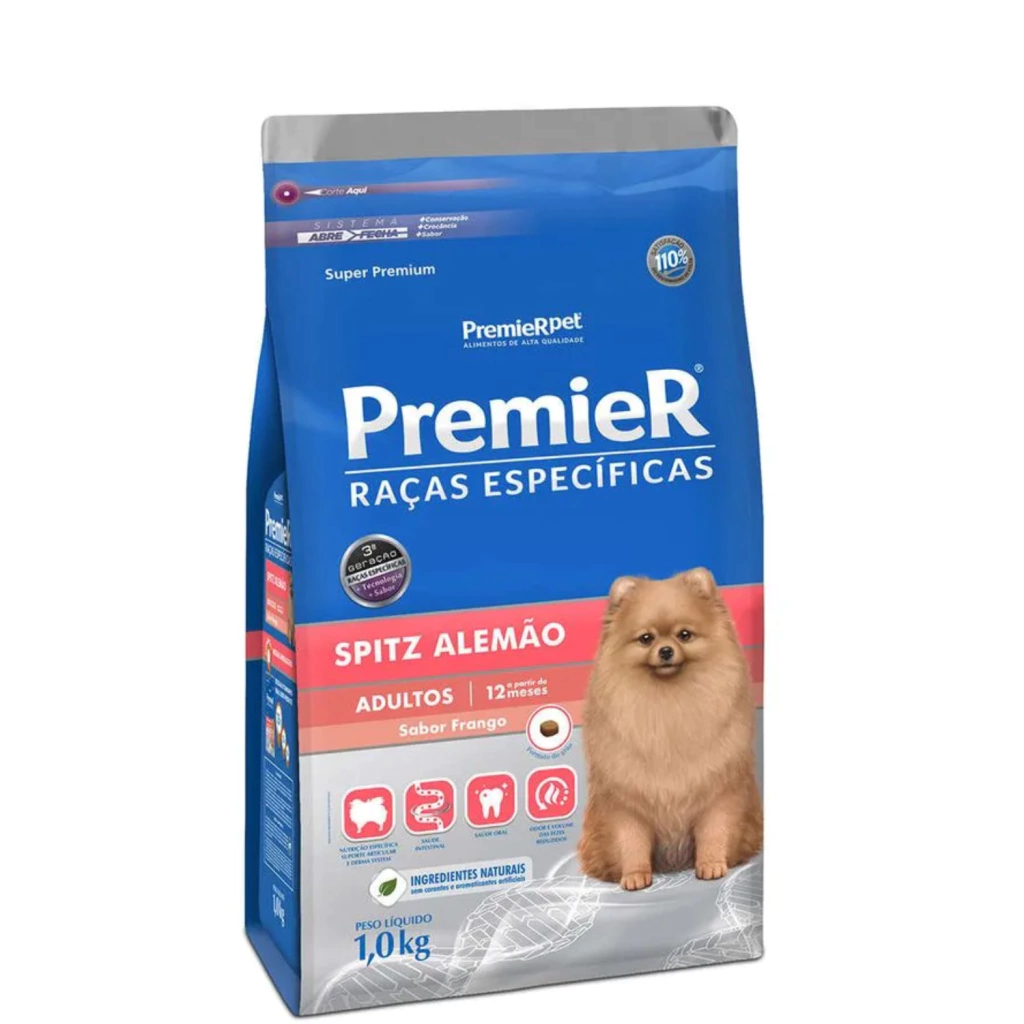 Ração Seca Premier Pet Raças Especificas Cães Adultos Spitz Alemão - 1Kg