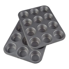 Molde De Teflon Muffins X12 Cupcakes Reposteria Antiadherent - Rojas247