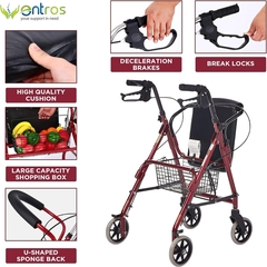 Andador con Asiento, Regulable y Plegable Premium - comprar online