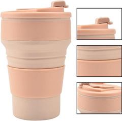 Vaso Termico Taza Plegable Silicona Retractil Home Office Rosa - Rojas247