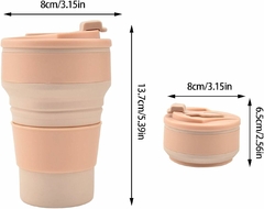 Vaso Termico Taza Plegable Silicona Retractil Home Office Rosa - tienda online