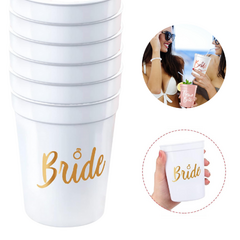 10 Vasos Despedida de Soltera BRIDE