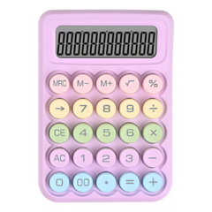 Calculadora Teclas Redondas 12 Digitos Rosa - tienda online