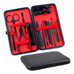 Set X16 Manicuria Pedicuria Alicate Tijera Limas Estuche - Rojas247