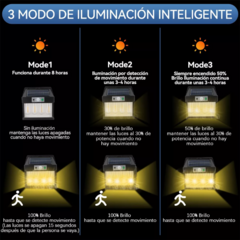 Luz Exterior de 3 Focos con Panel Solar