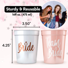 10 Vasos Despedida de Soltera BRIDE - tienda online