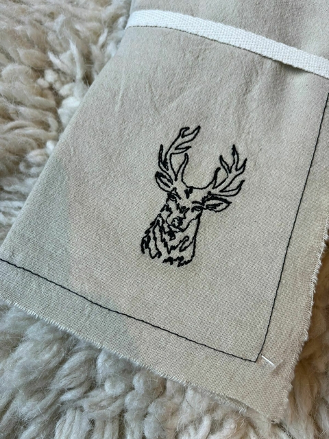 Set Servilletas bordadas tusor tostado - Ciervo - comprar online