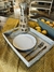 Bandeja rectangular fibras blanca - comprar online