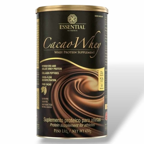 Cacao Whey Essential Nutrition Sabor Cacau 450g