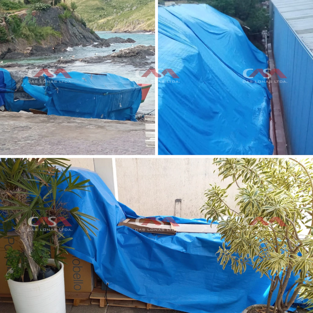 Lona leve forte sendo usada para cobertura