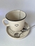 Taza + plato + cucharita + infusor corazón - Reset - Ceramica artesanal