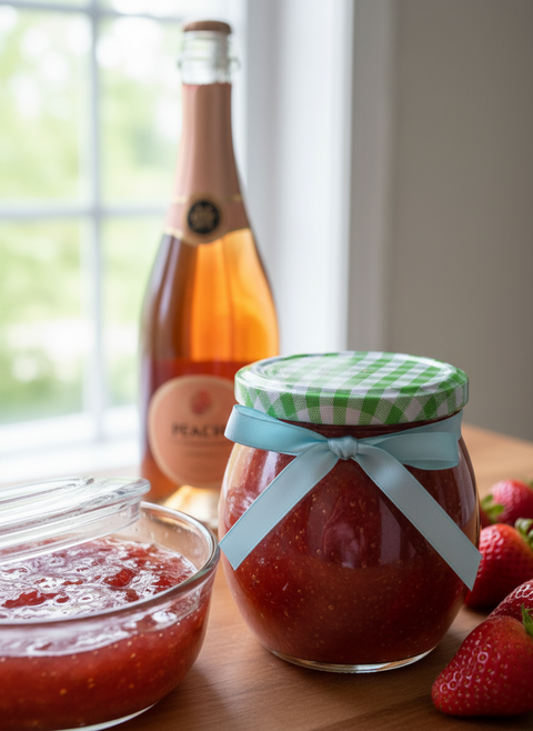 Geleia Gourmet de Morangos com Espumante de Pêssego: Uma Delícia Festiva - comprar online