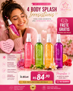 KIT ESPECIAL: 4 BODY SPLASH ALLEVA + FRETE GRÁTIS Oferta por tempo limitado até 31/08