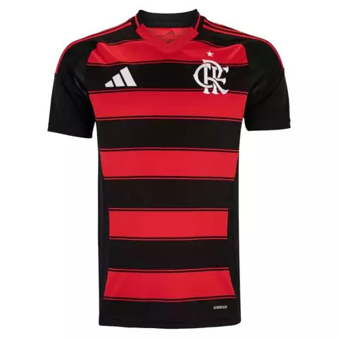 Camisa Flamengo Torcedor I - Temporada 25/26 - Preta e Vermelha - Adidas